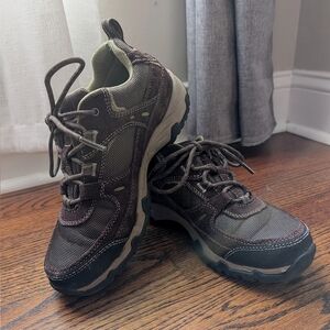 L.L. Bean Brown/Green Suede TEK Waterproof Hiking Shoes